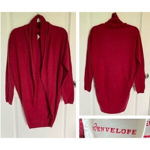 New! Red Envelope Red 100% Cashmere Cocoon Cardigan Sweater 47184